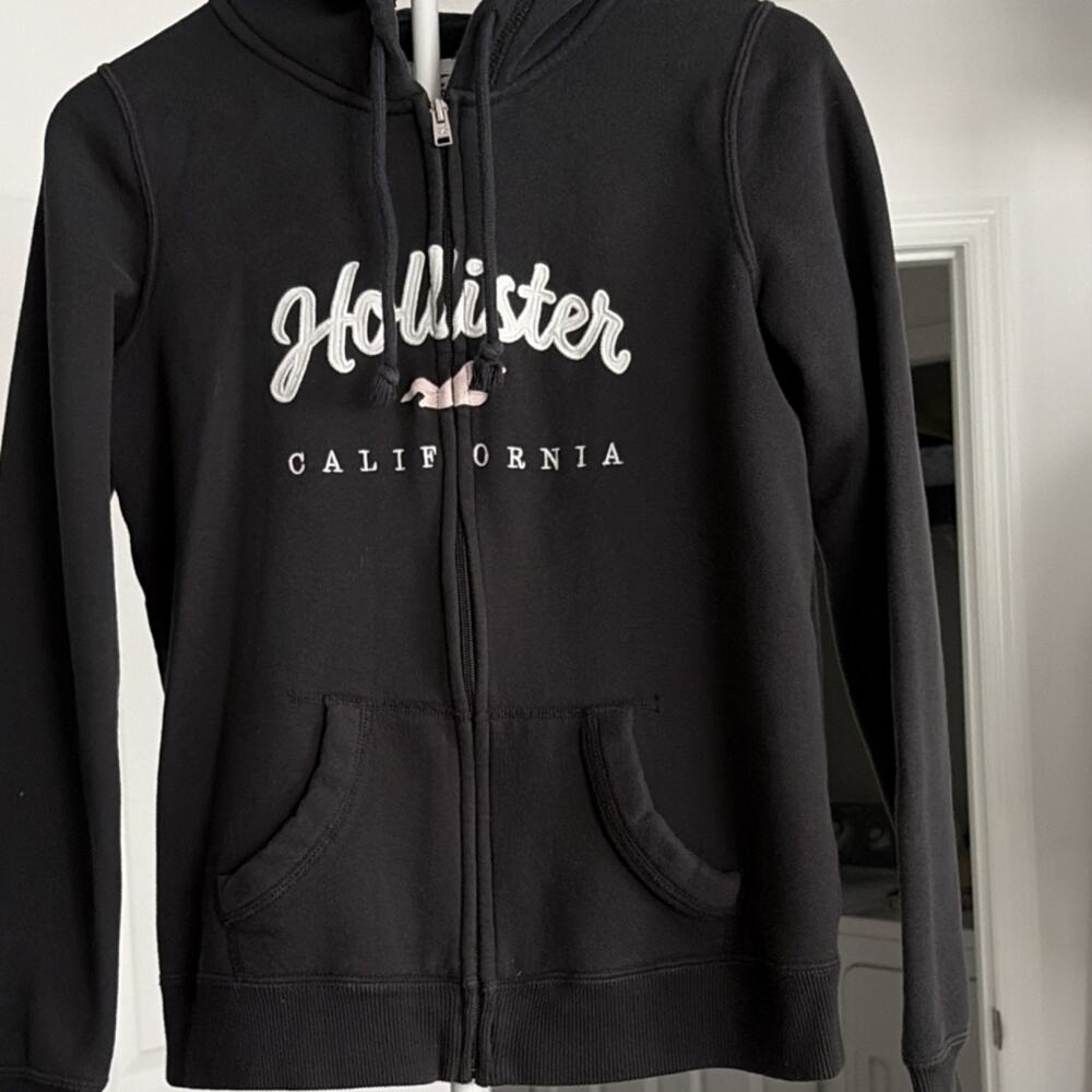 Hollister California Black Full Zip Fleece Hoodie Women's Size S